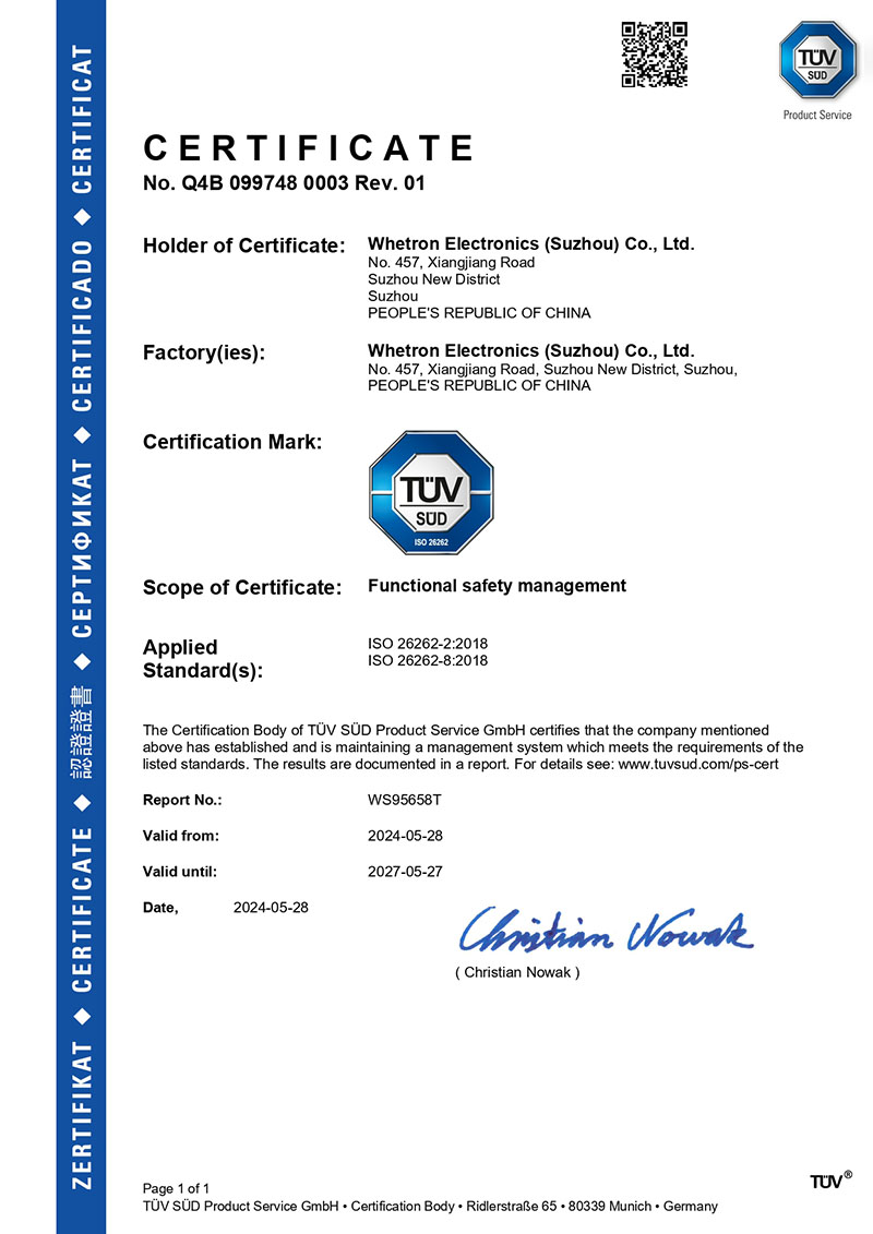 Certificate Sw Iso 26262